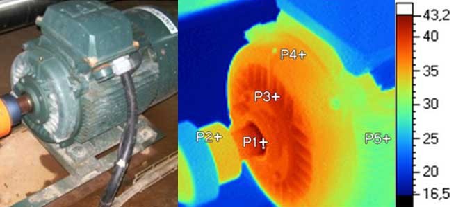 Termografía de un motor en funcionamiento